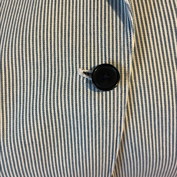 Officine Generale sear sucker Blue and White Striped Blazer - Picture 5 of 9